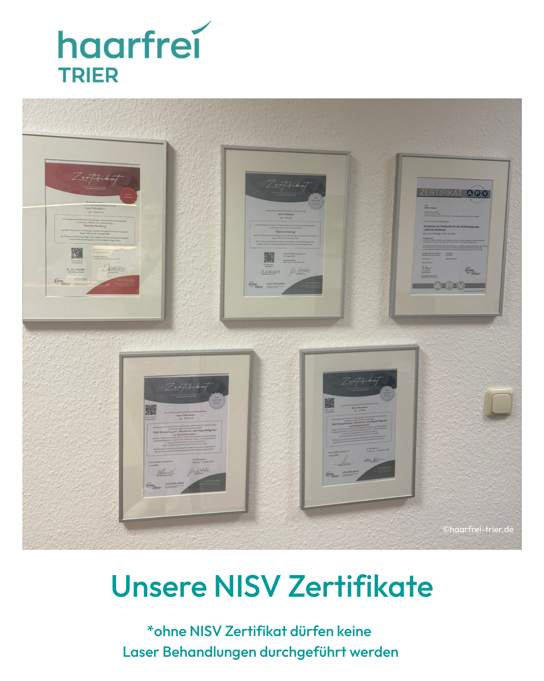 Zertifikate HaarFrei Trier